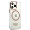 Miniatyrbild 4 av 8: Guess iPhone 13 Pro Skal Magsafe Metal Outline - Rosa