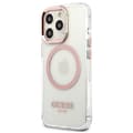 Miniatyrbild 2 av 8: Guess iPhone 13 Pro Skal Magsafe Metal Outline - Rosa