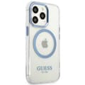 Miniatyrbild 4 av 8: Guess iPhone 13 Pro Skal Magsafe Metal Outline - Blå