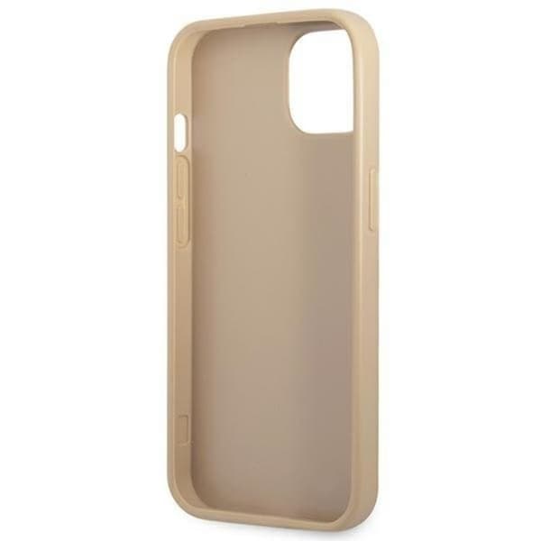 GUESS iPhone 14 Plus Skal Saffiano Triangle Logo - Beige