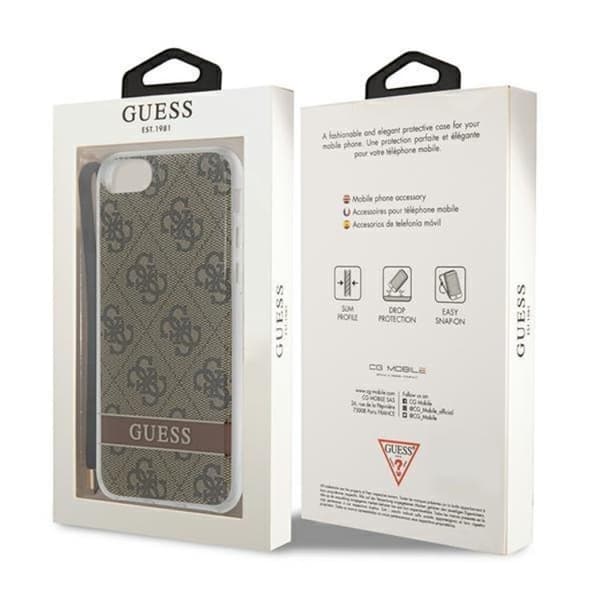 Guess iPhone 7/8/SE (2020/2022) Skal Print Strap - Brun