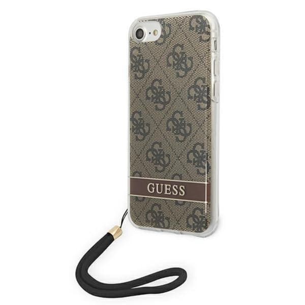 Guess iPhone 7/8/SE (2020/2022) Skal Print Strap - Brun