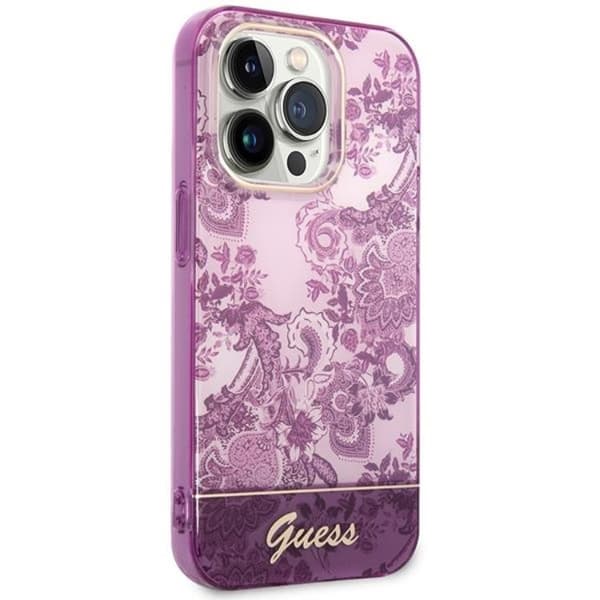GUESS iPhone 14 Pro Max Skal Porcelain Collection - Fuschia