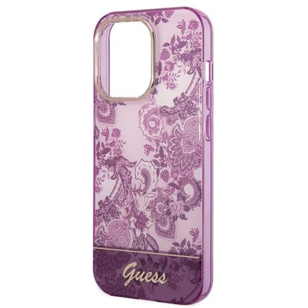 GUESS iPhone 14 Pro Max Skal Porcelain Collection - Fuschia