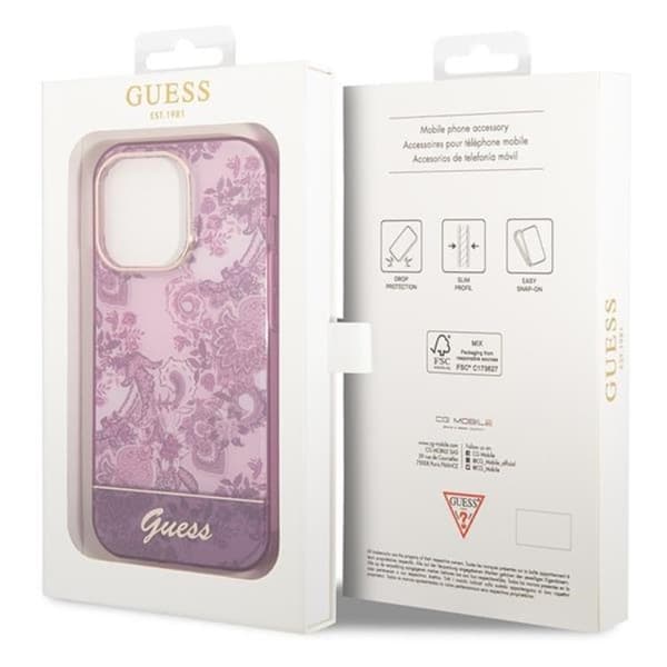 GUESS iPhone 14 Pro Max Skal Porcelain Collection - Fuschia