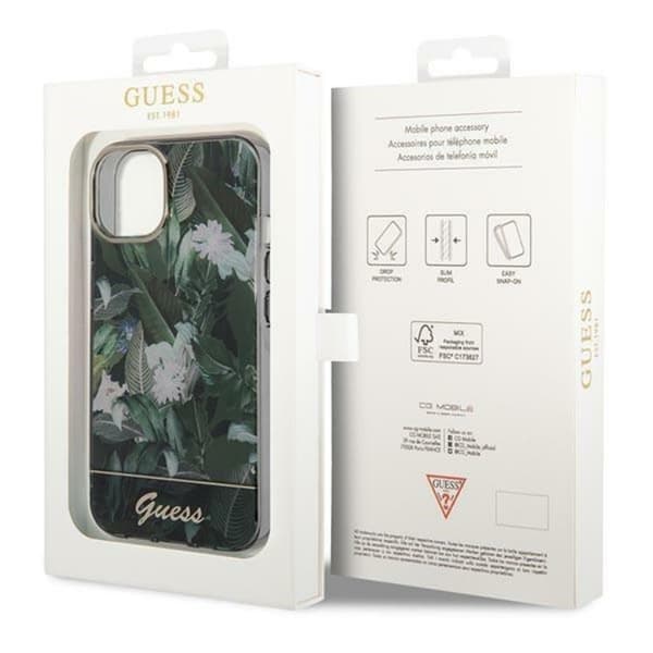 GUESS iPhone 14 Plus Skal Jungle Collection - Grön