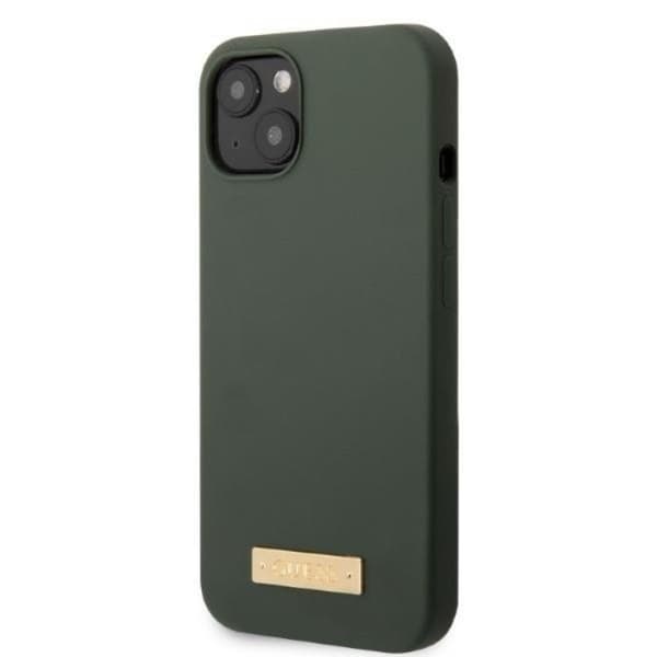 Guess iPhone 13 Skal MagSafe Silicone Logo Plate - Khaki