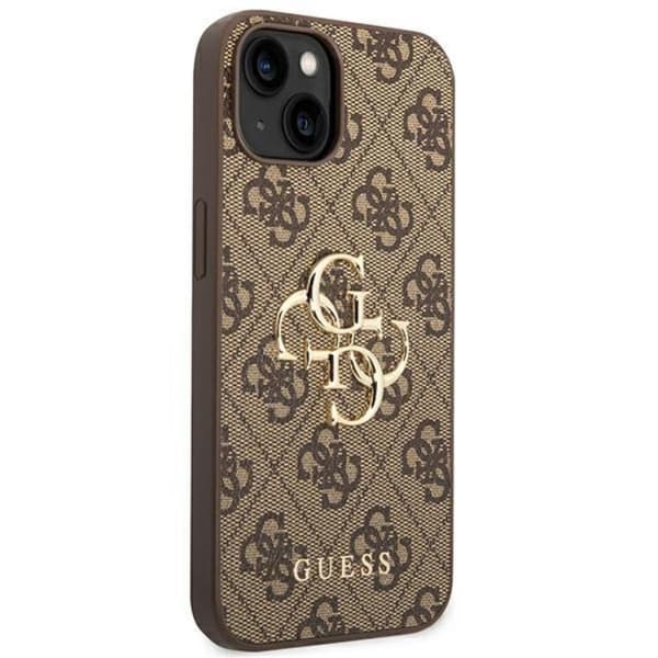 GUESS iPhone 14 Skal Big Metall Logo - Brun