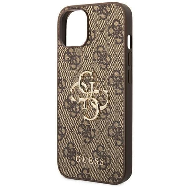 GUESS iPhone 14 Skal Big Metall Logo - Brun