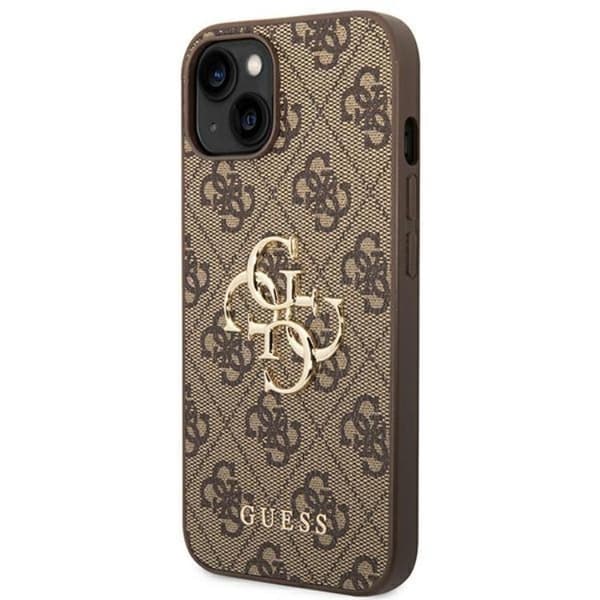 GUESS iPhone 14 Skal Big Metall Logo - Brun