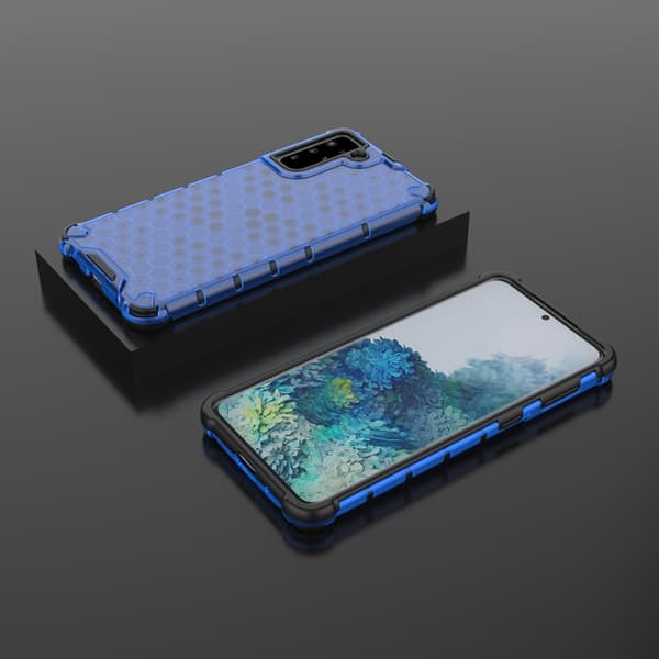 Galaxy S22 Skal Honeycomb Armored - Blå