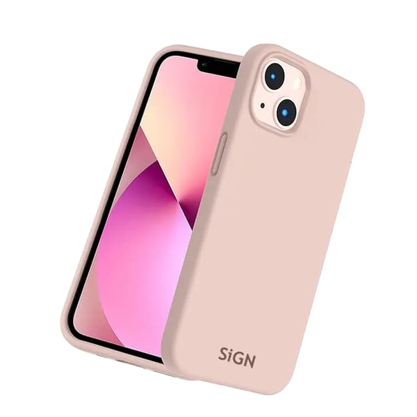 SiGN iPhone 14 Skal Liquid Silicone - Sand Rosa