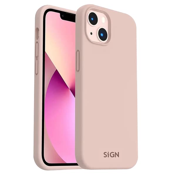SiGN iPhone 14 Skal Liquid Silicone - Sand Rosa