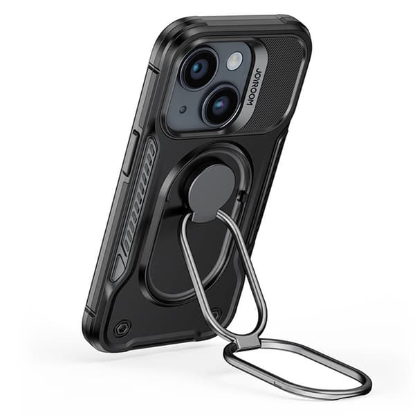 Joyroom iPhone 14 Plus Skal Ringhållare Dual Hinge - Svart