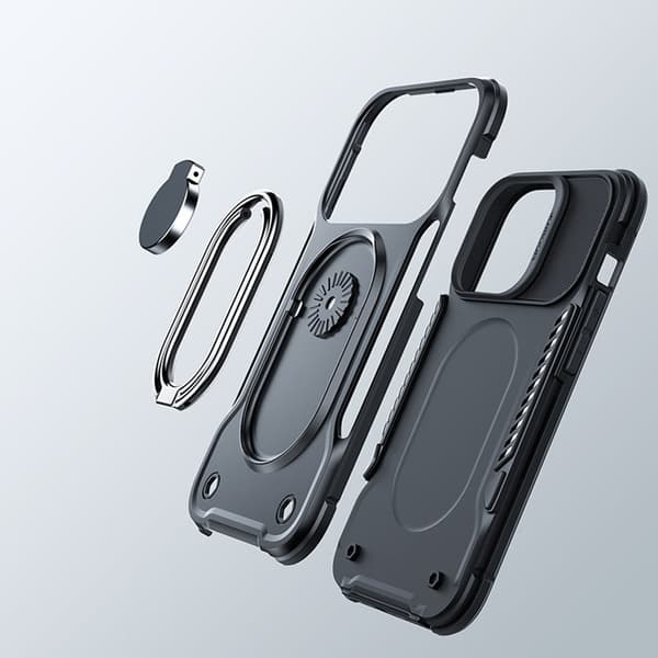Joyroom iPhone 14 Plus Skal Ringhållare Dual Hinge - Svart