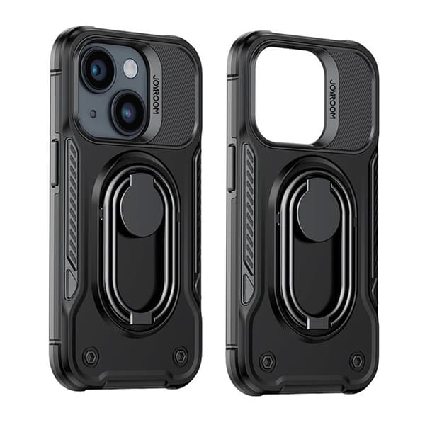 Joyroom iPhone 14 Plus Skal Ringhållare Dual Hinge - Svart