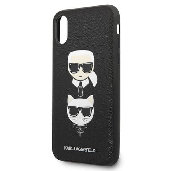 Karl Lagerfeld iPhone X/XS Skal Saffiano Ikonik Karl & Choupette Head