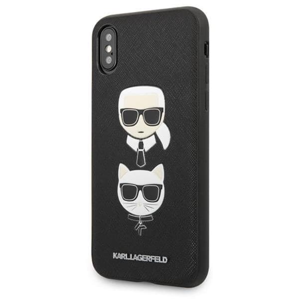 Karl Lagerfeld iPhone X/XS Skal Saffiano Ikonik Karl & Choupette Head