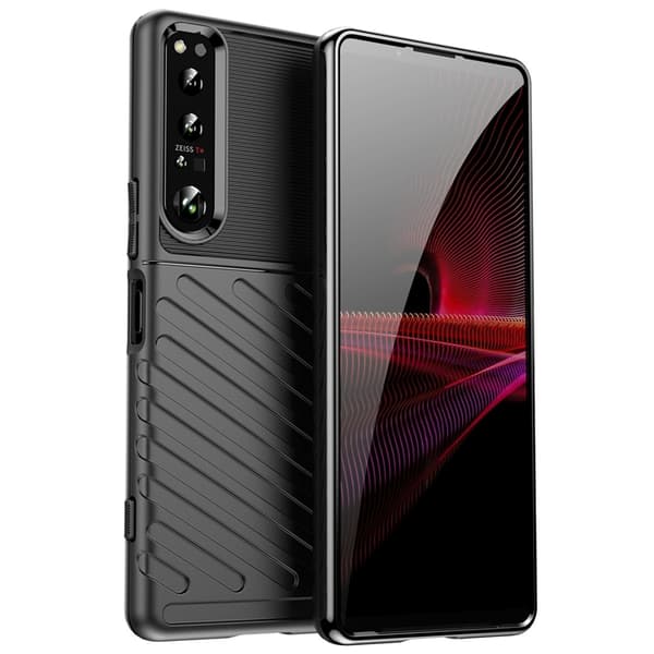Sony Xperia 1 IV Skal Thunder Silicone Armor - Svart