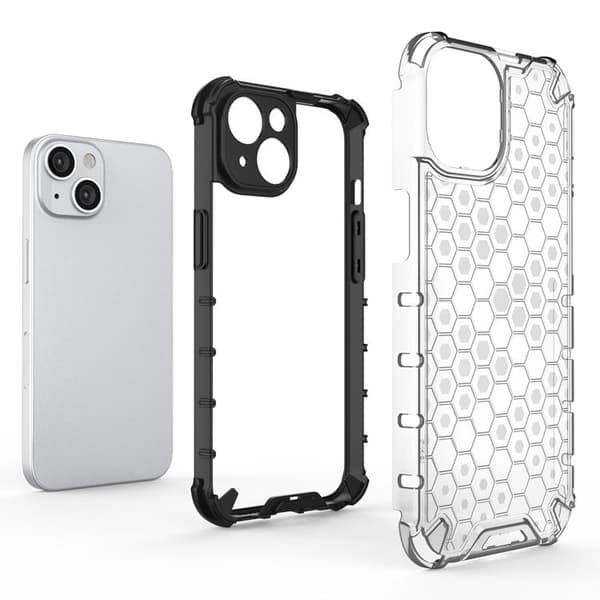 iPhone 14 Plus Skal Honeycomb Armored Hybrid - Transparent