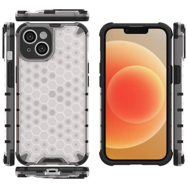 iPhone 14 Plus Skal Honeycomb Armored Hybrid - Transparent