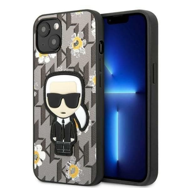 Karl Lagerfeld iPhone 13 mini Skal Flower Ikonik Karl - Grå