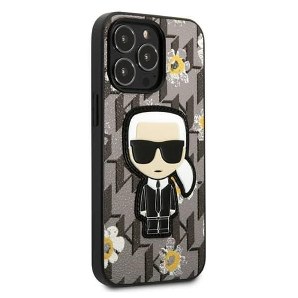 Karl Lagerfeld iPhone 13 Pro Skal Flower Ikonik Karl - Grå