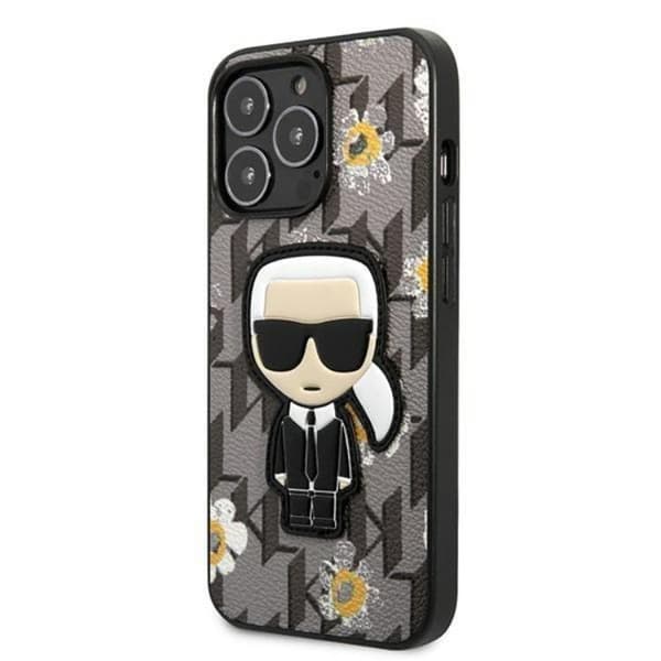 Karl Lagerfeld iPhone 13 Pro Skal Flower Ikonik Karl - Grå