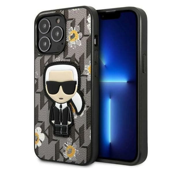 Karl Lagerfeld iPhone 13 Pro Skal Flower Ikonik Karl - Grå
