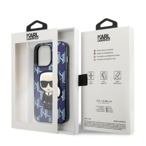 Karl Lagerfeld iPhone 13 Pro Max Skal Monogram Ikonik Patch - Blå