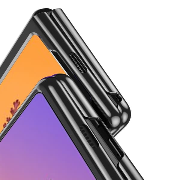 Galaxy Z Fold 4 Skal Plating Metallic Frame - Blå