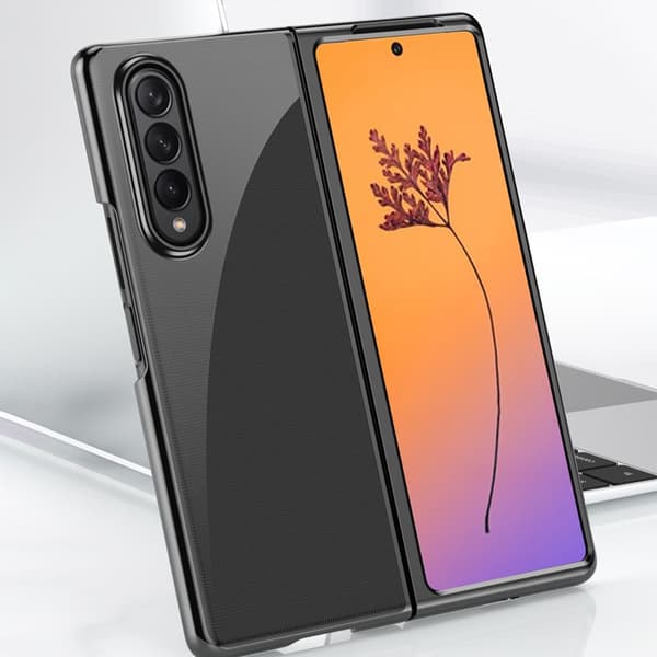 Galaxy Z Fold 4 Skal Plating Metallic Frame - Blå