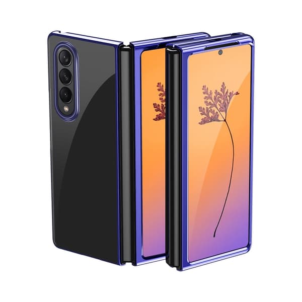Galaxy Z Fold 4 Skal Plating Metallic Frame - Blå
