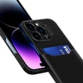 Miniatyrbild 4 av 7: iPhone 14 Skal Korthållare Läder Kickstand - Svart
