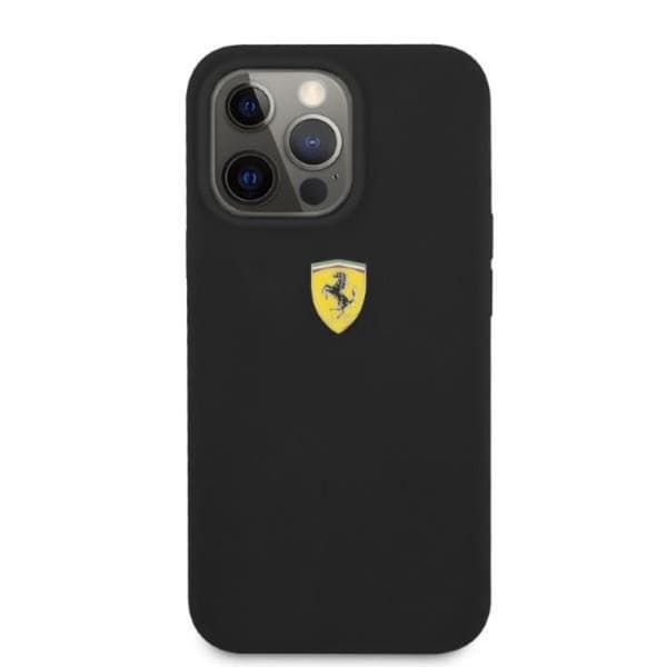 Ferrari iPhone 13/13 Pro Skal Magsafe Silicone Metal Logo - Svart