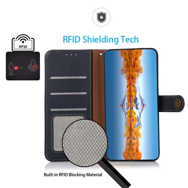 KHAZNEH Xiaomi Mi 11 Ultra Plånboksfodral Äkta Läder Kickstand - Blå