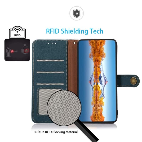 KHAZNEH Xiaomi Mi 11 Ultra Plånboksfodral Äkta Läder Kickstand - Grön