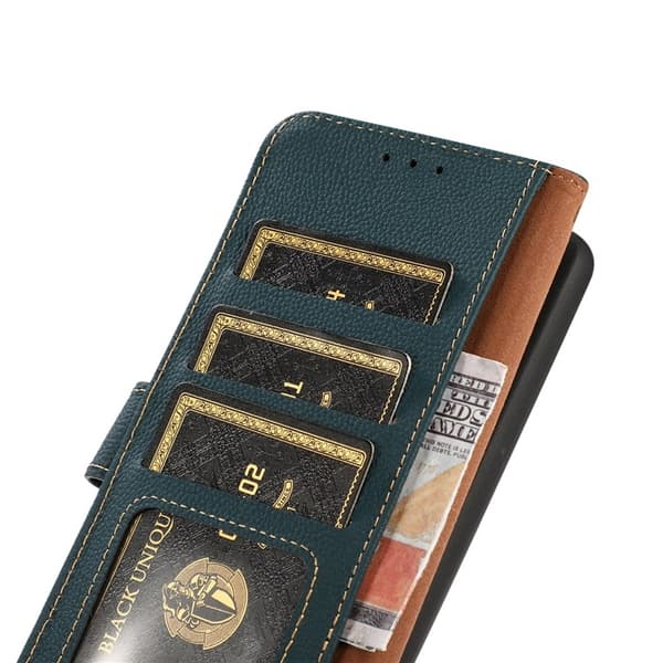 KHAZNEH Xiaomi Mi 11 Ultra Plånboksfodral Äkta Läder Kickstand - Grön