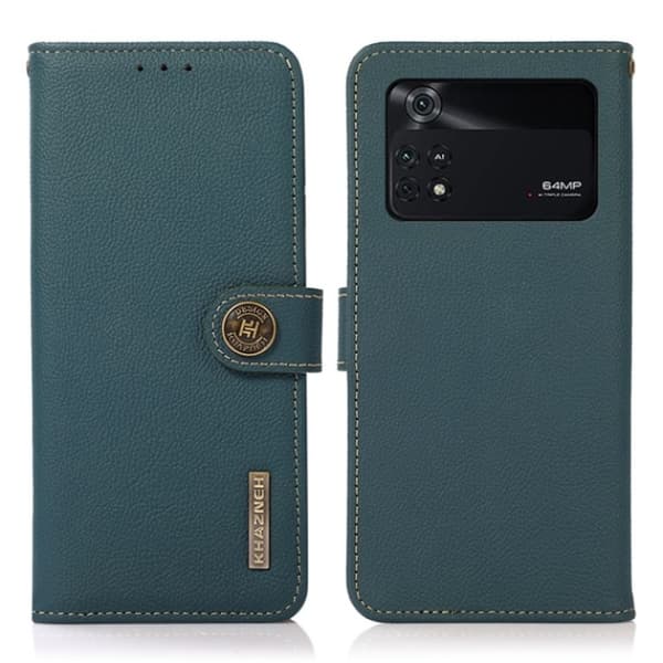 KHAZNEH Xiaomi Mi 11 Ultra Plånboksfodral Äkta Läder Kickstand - Grön