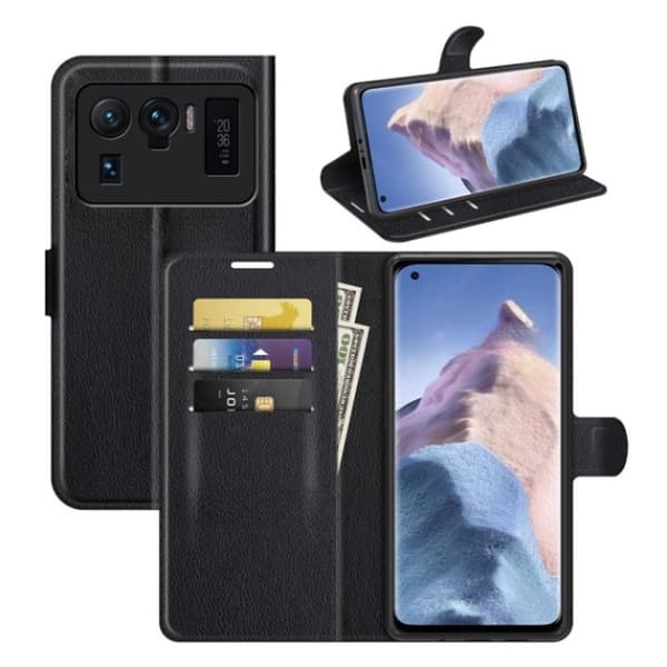 Xiaomi Mi 11 Ultra Plånboksfodral Folio Flip Kickstand - Svart