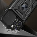 Miniatyrbild 6 av 7: iPhone 14 Plus Skal med Ringhållare Hybrid Armor Camshield - Blå