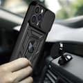 Miniatyrbild 2 av 7: iPhone 14 Plus Skal med Ringhållare Hybrid Armor Camshield - Blå