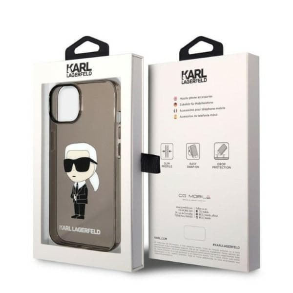 Karl Lagerfeld iPhone 14 Plus Skal Ikonik - Svart