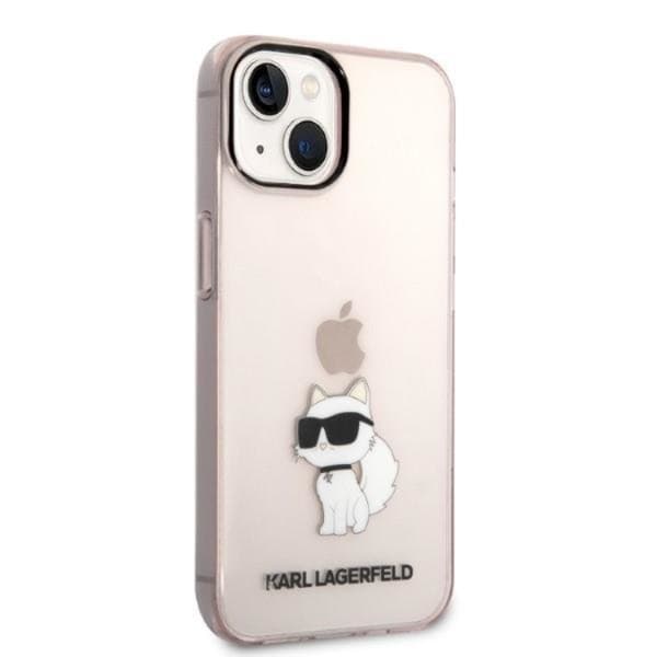Karl Lagerfeld iPhone 14 Plus Skal Ikonik Choupette - Rosa