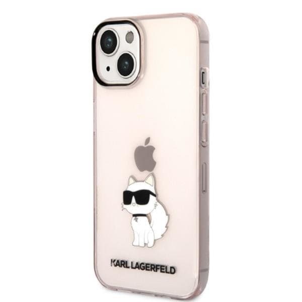 Karl Lagerfeld iPhone 14 Plus Skal Ikonik Choupette - Rosa