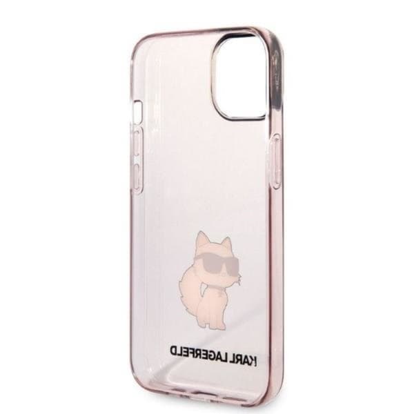 Karl Lagerfeld iPhone 14 Plus Skal Ikonik Choupette - Rosa
