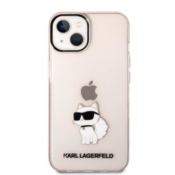 Karl Lagerfeld iPhone 14 Plus Skal Ikonik Choupette - Rosa