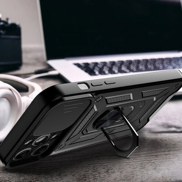 Motorola Moto G62 5G Skal Ringhållare Hybrid Armor Camshield - Svart