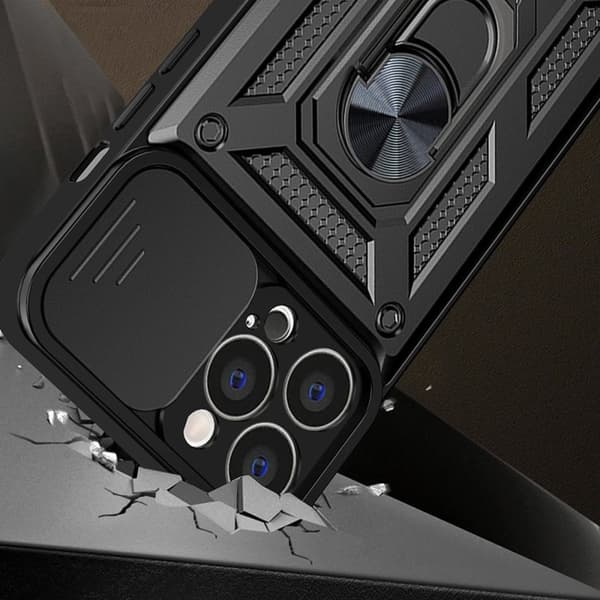 Motorola Moto G62 5G Skal Ringhållare Hybrid Armor Camshield - Svart