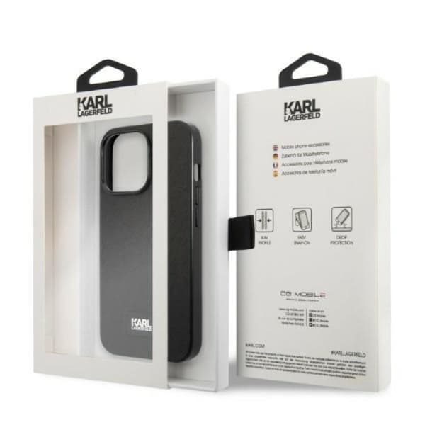 Karl Lagerfeld iPhone 13 Pro Max Skal Saffiano Plaque - Svart